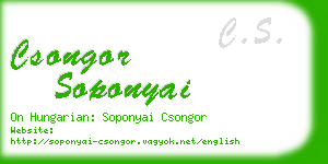 csongor soponyai business card